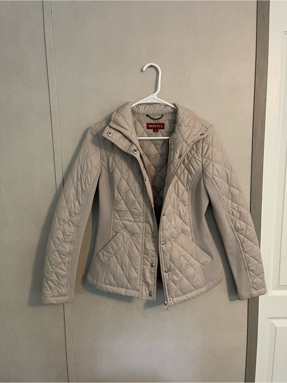 Merona Women's Quilted Jacket - Size Small - Tan/Beige